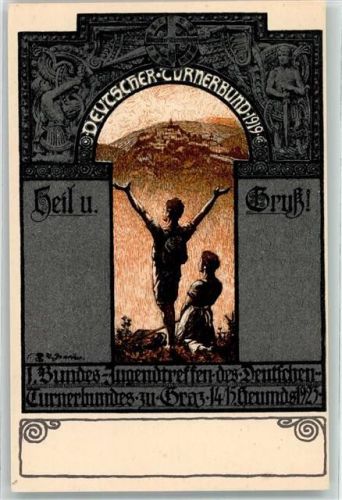 Graz Bundes-Jugendtreffen des Deutschen Turnerbundes Zeichnung
