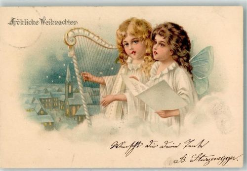 1899 Harfe Lieder singen