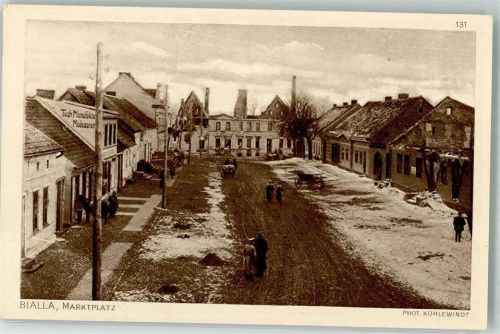 Bialla 1914 Marktplatz Feldpostkarte Winter