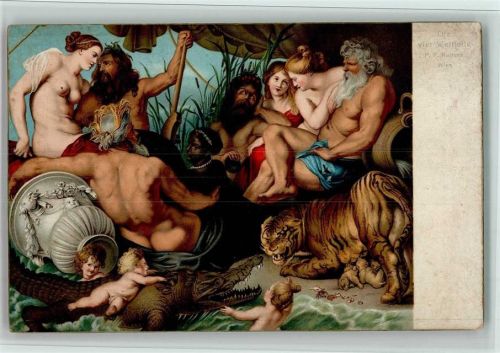 29752 - Die vier Weltteile von Rubens AK Flecken Stengel + Co