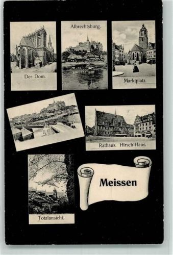 Meißen 1905 Dom Albrechtsburg Marktplatz Rathaus