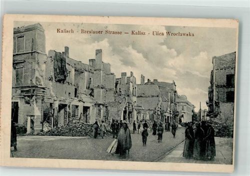 Kalisch 1915 Breslauer Straße Feldpost WK I Landsturm-Bat.