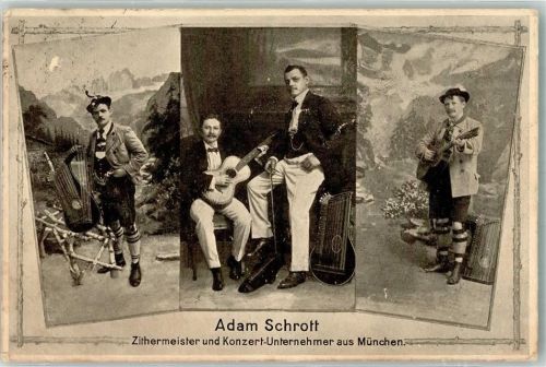 Musikgruppe Adam Schrott Zithermeister Zither 1912
