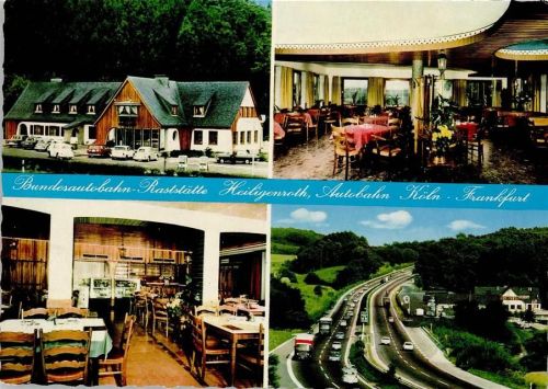 W5431 Heiligenroth Bundesautobahn-Raststätte Innenaufnahmen 4-Bildaufnahme Autobahn