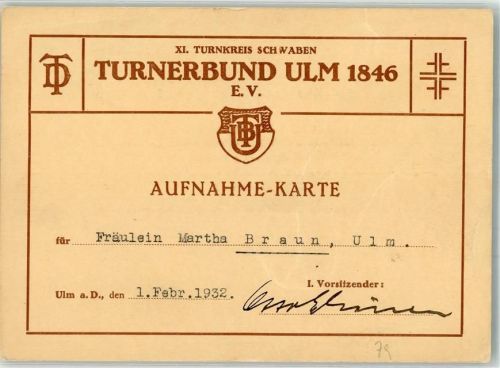 89073 W7900 Ulm , Donau Gebrauchsspuren XI. Turnkreis Schwaben Turnerbunf 1846 e.V. Aufnahmen Karte KEINE AK