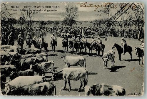 Santiago 1923 Costrumbres Chilenas Ort handschriftlich