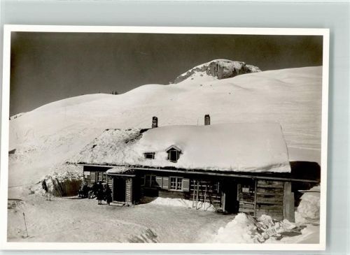 Riezlern Foto Original aus Archiv eines Ansichtskartenverlags Winter Ifenalpe Gasthaus