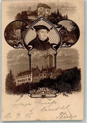 Eisenach 1905 sign. Carl Jander Berlin Jugendstil Wartburg