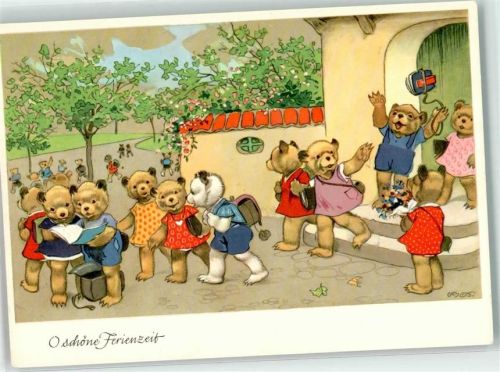 Teddybär Schule Ferienzeit Verlag Oppel & Hess Nr. 11