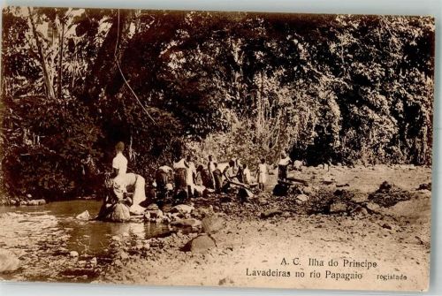 1910 - 1915 Sao Tome ( ILHA do PRINCIPE ) - LAVADEIRAS no RIO PAPAGAIO - WASHER WOMAN - LAVANDIÈRE - PORTUGAL