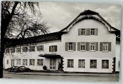 72218 W7277 Wildberg , Württ Gebrauchsspuren Gasthaus Pension zum Schwazwald VW Käfer Foto AK