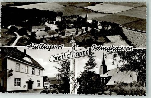 59755 W5760 Oelinghausen b Neheim-Hüsten Foto AK Gasthaus Danne Kirche