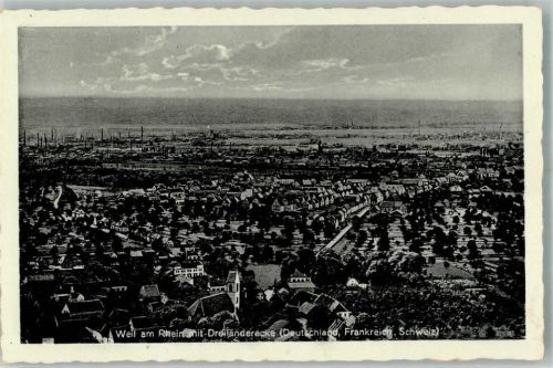 Weil am Rhein Dreiländereck Mit Blick auf Basel u. Hüningen