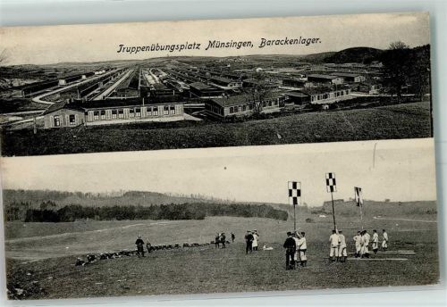 Münsingen 1910 Truppenübungsplatz Barackenlager Soldaten