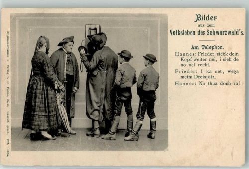 1905 Am Telefon Verlag Fuchs Nr. 252 Tracht
