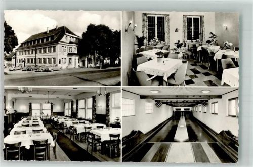 Donaueschingen 1959 Hotel Gasthaus Grüner Baum Auto Kegelbahn