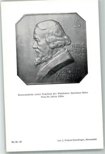 Nr. 28-30 Bronzeplakette Prof. Julius Kühn von Luise Federn-Staudinger