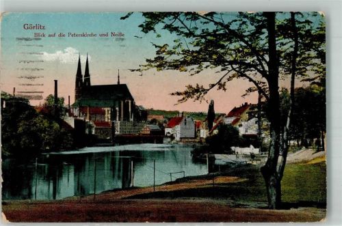 Görlitz 1926 Peters- Kirche Neiße