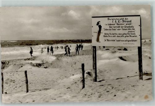 Westerland 1953 Abessinien FKK Schild