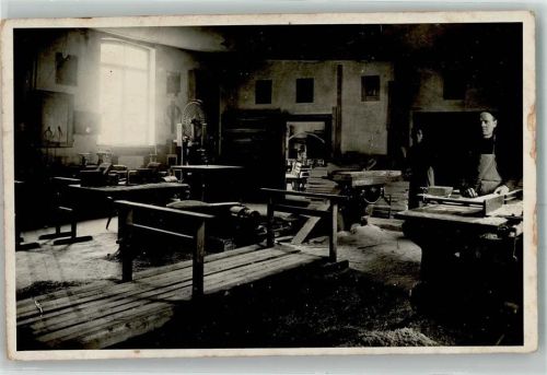 Werkstatt Schreiner / Zimmermann 1936 Privatfoto AK