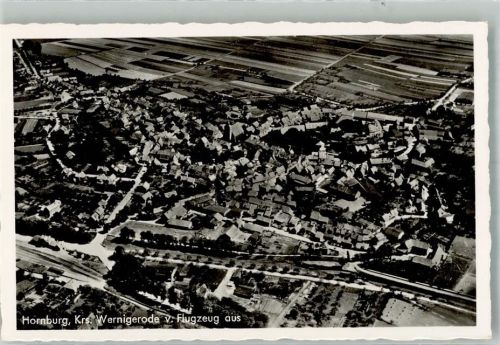 Hornburg 1939 Fliegeraufnahme des Ortes mit Kirche Beatae Mariae Virginis