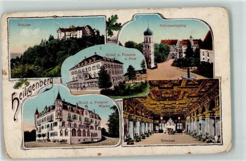 Heiligenberg 1917 Hotel Winter Schloß Rittersaal Schloßeingang Hotel zur Post