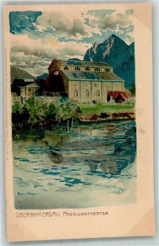 W8103 Oberammergau Passionstheater Zieher, Ottmar Nr. 2373 Diemer, Z. 1900 Lithographie / Künstlerkarte