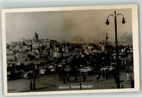 Konstantinopel 1955 Auto Galata Köprüsü