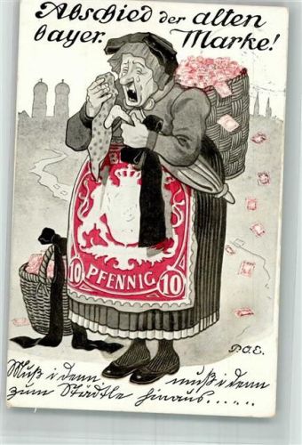Abschied der alten bayer. Marke Philatelie Briefmarke