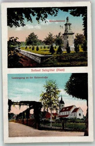 Salzgitter 1927 Kriegerdenkmal Laubengang an der Kaiserstraße