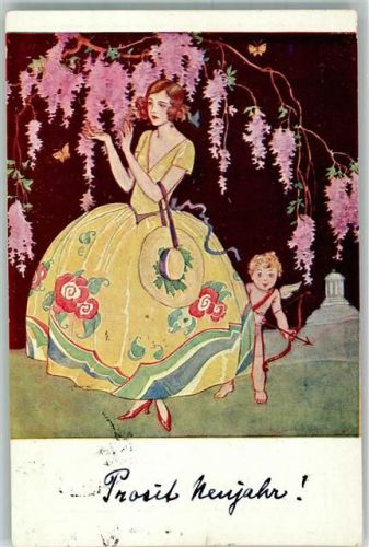 1927 Art Deco Junge Frau Blütezeit