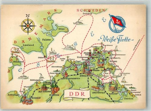 Stralsund Vogelschau Zeichnung A. Hoppe Nr. 8043