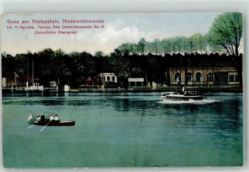 Niederschöneweide 1914 Gasthaus Neptunshain Ausflugsdampfer