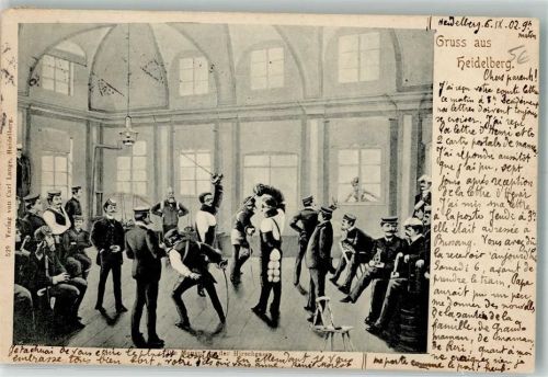 Heidelberg 1902 Mensur in der Hirschgasse