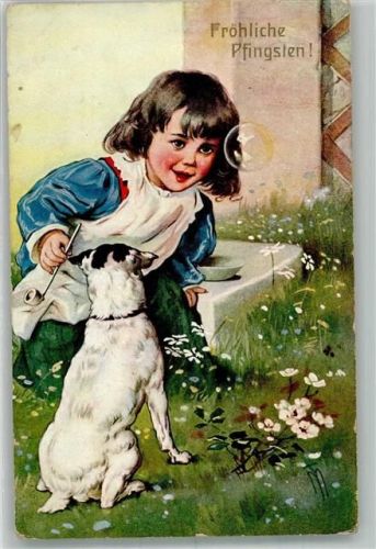 1907 Kind Hund Seifenblasen T.S.N. Serie 577