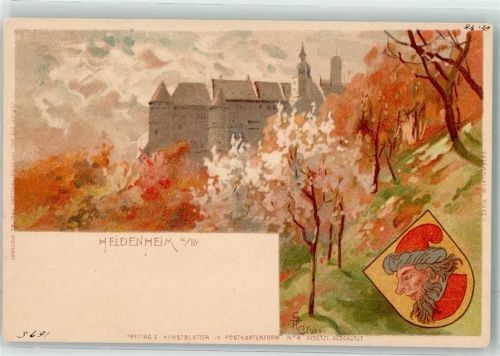 89518 W7920 Heidenheim an der Brenz Lithographie Schloss Hellenstein sign. GHT Closs