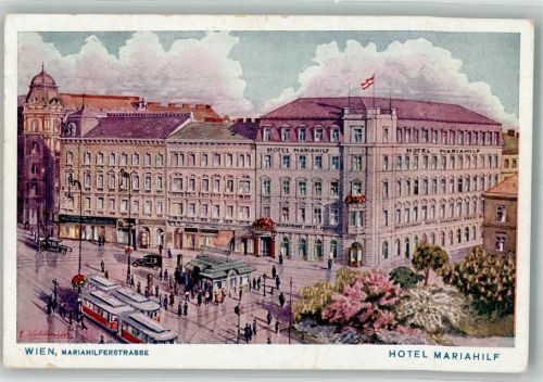 Wien 1913 Hotel Mariahilf Straßenbahn Mariahilferstrasse