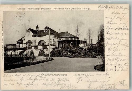 40210 W4000 Düsseldorf 1902 Foto AK Ausstellung Gasthaus Hauptweinrestaurant