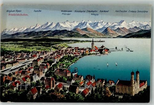Friedrichshafen 1918 Vogelschau Feldpost WK I