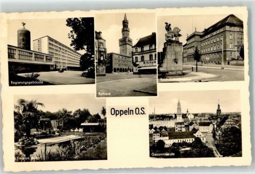 Oppeln Regierungsgebäude Rathaus Reichsbahn-Direktion Tierpark Bolko
