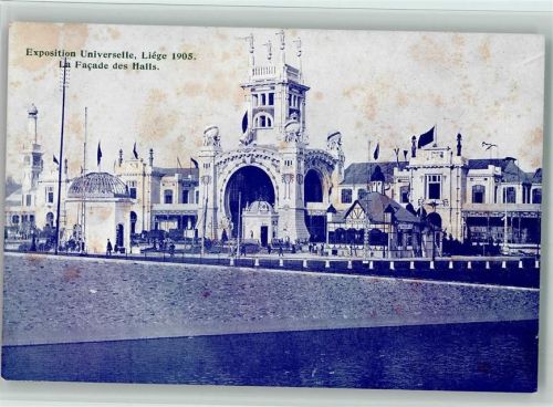 Edition J.F. Exposition 1905 - La Facade des Halls - AK fleckig