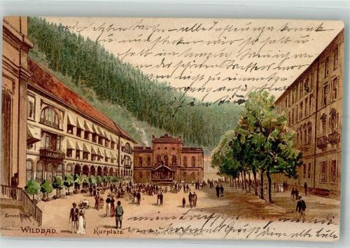 Bad Wildbad 1907 sign. Ritter Lorenz Kurplatz