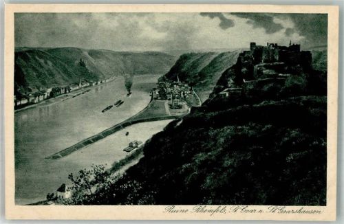 Rheinfels Burgruine Rheinfels mit St. Goar und St. Goarshausen Verlag Edm. von König Nr. 419