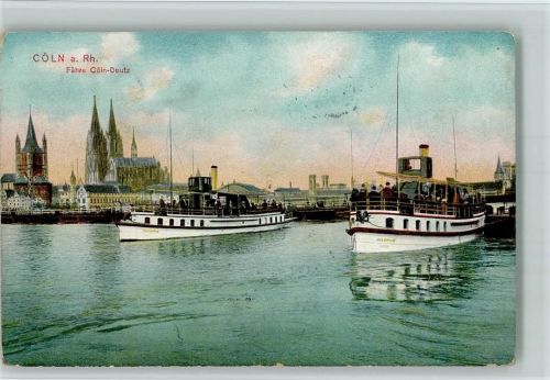 Köln Stadt Fähre Köln Deutz 1908 AK