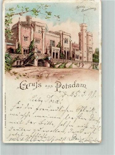 14467 O1510 Potsdam 1898 Lithographie Schloss Babelsberg