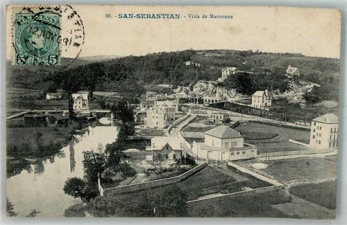San Sebastian Donostia 1908 Foto AK Vista de Marutene Marke bildseitig