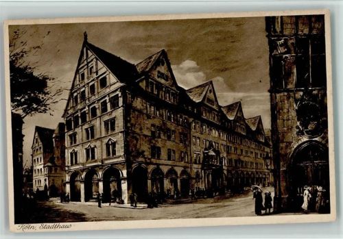 Köln Stadt Stadthaus Ölgemälde Paul Geißler