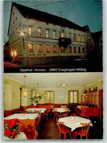 Creglingen Gasthof Krone Innenaufnahme Gastraum 2-Bildaufnahme