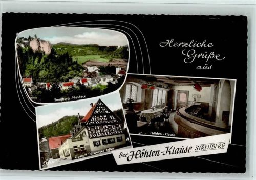 Streitberg Streitburg-Neideck Gasthof Schwarzer Adler Innenaufnahme Höhlen-Klause 3-Bildaufnahme