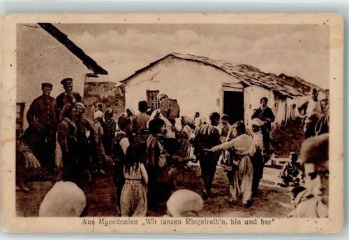 Skopje 1922 Tracht Tanz Uniform Ort lt. Stempel